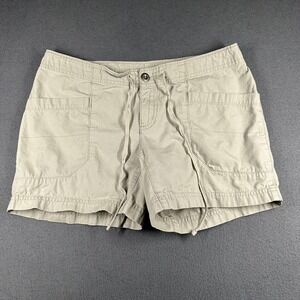 Patagonia Shorts Womens 2 Beige Organic Cotton Utility Drawstring Hiking Casual